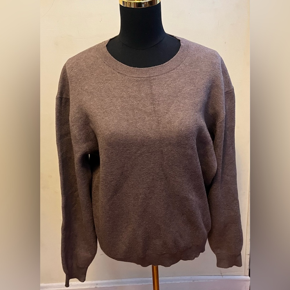 Tahari Crewneck Sweater Neutral Sand Size M